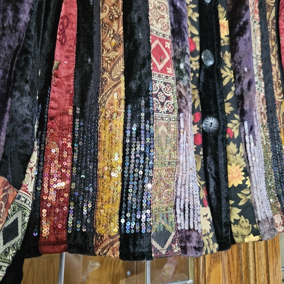 Colorful Patchwork Velvet Jacket - Picture 5 of 5